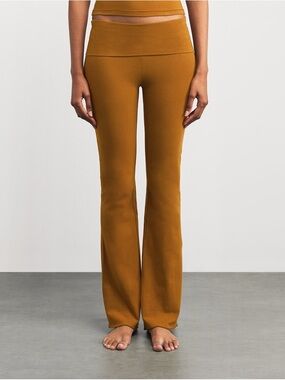 Skims Cotton Jersey Foldover Chai Flare Pant
